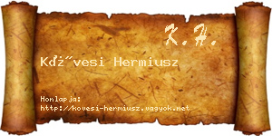 Kövesi Hermiusz névjegykártya